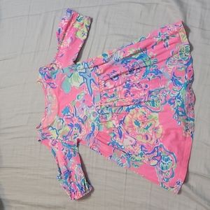 Lilly Pulitzer t-shirt style dress with peek-a-boo shoulders